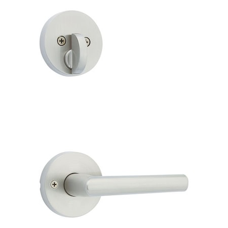 Single Cylinder Interior Milan Lever Trim With Round Rose New Chassis Satin Nickel Finish